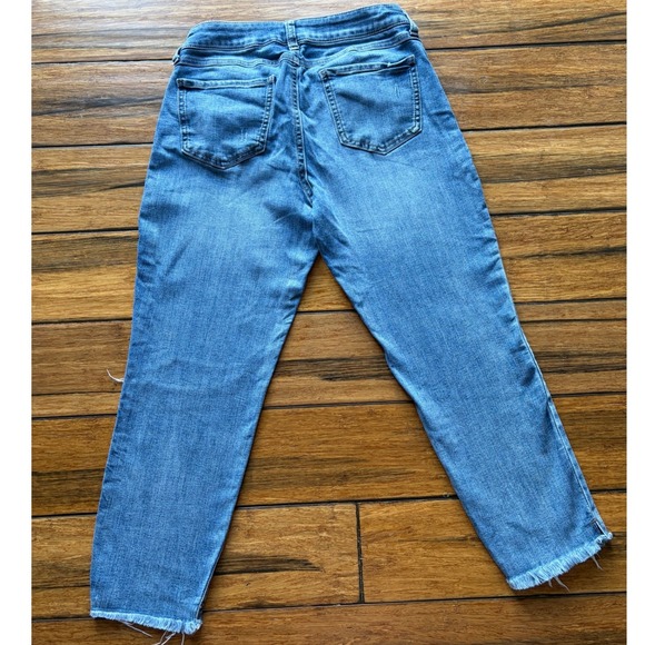 Rewash Vintage Reunion Distressed Raw Hem Jeans Medium Wash Size 7/28 - Picture 7 of 8